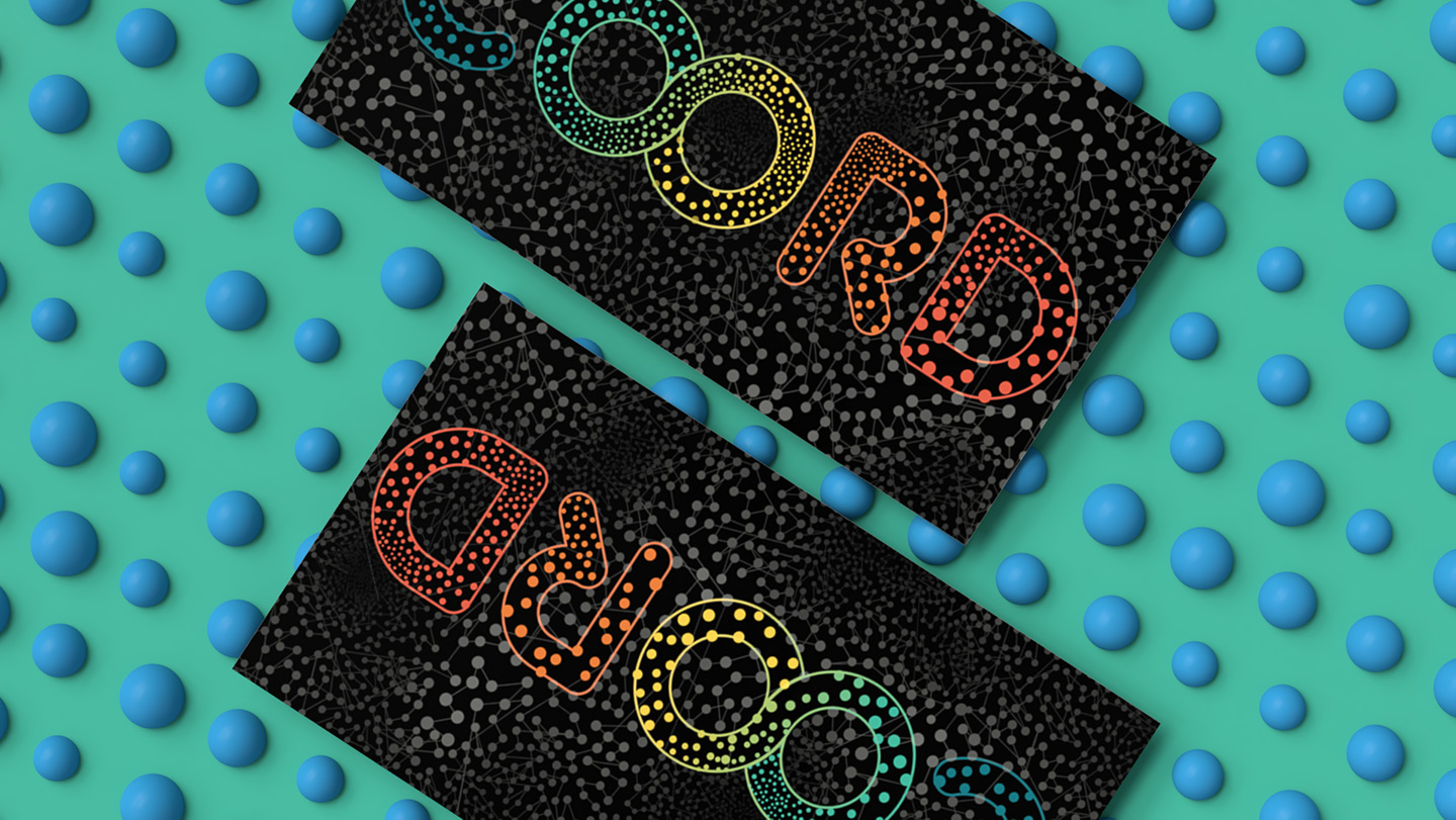 Two cards generated using the heavily-extended poisson disk sampling system.